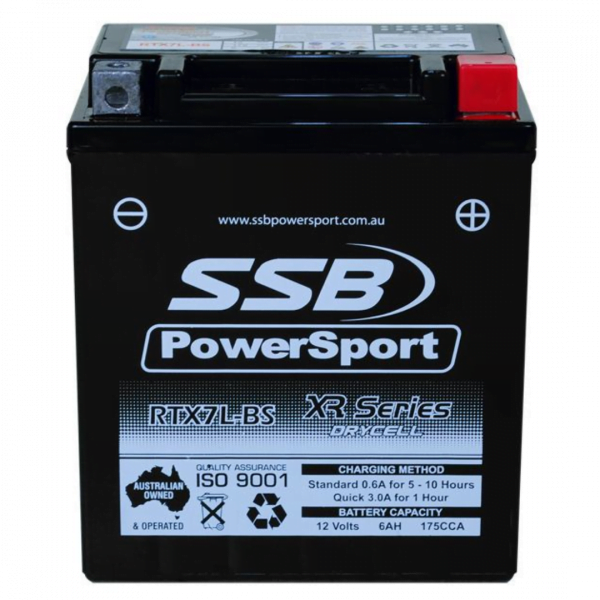 SSB RTX7L-BS XR Series Motorcycle Battery