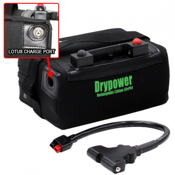 Drypower 12V Rechargeable 12LFP18TB Lithium Deep Cycle Battery with T-Bar and Lotus Charge Port at Signature Batteries