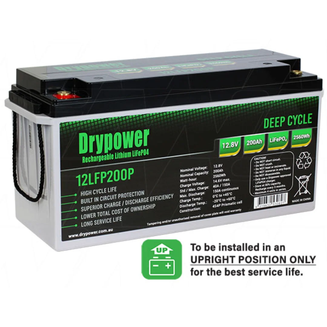 Drypower 12V Rechargeable 12LFP200P Lithium Deep Cycle Battery at Signature Batteries