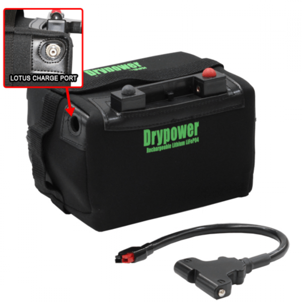 Drypower 12V Rechargeable 12LFP25TB Lithium Deep Cycle Battery with T-Bar and Lotus Charge Port at Signature Batteries