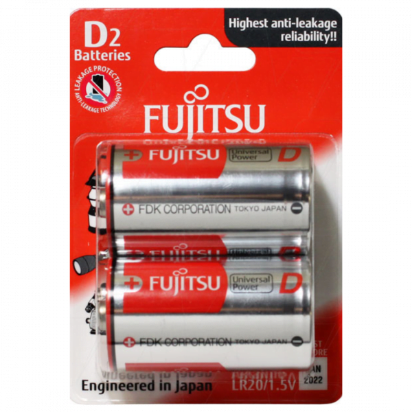 Fujitsu LR20 D Alkaline Battery 2Pack LR20(2B)FU at Signature Batteries