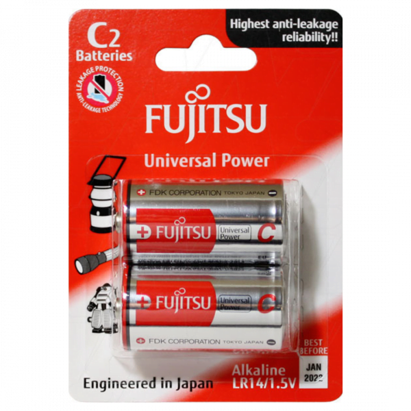 Fujitsu Universal Power LR14 C size alkaline battery at Signature Batteries