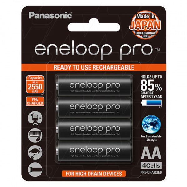 Eneloop Pro rechargeable AA battery BK-3HCCE4BT at Signature Batteries