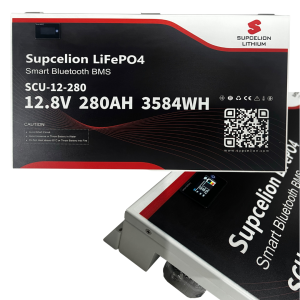 Supcelion 12.8V 280AH Slimline Lithium Battery with Bluetooth and LCD TV