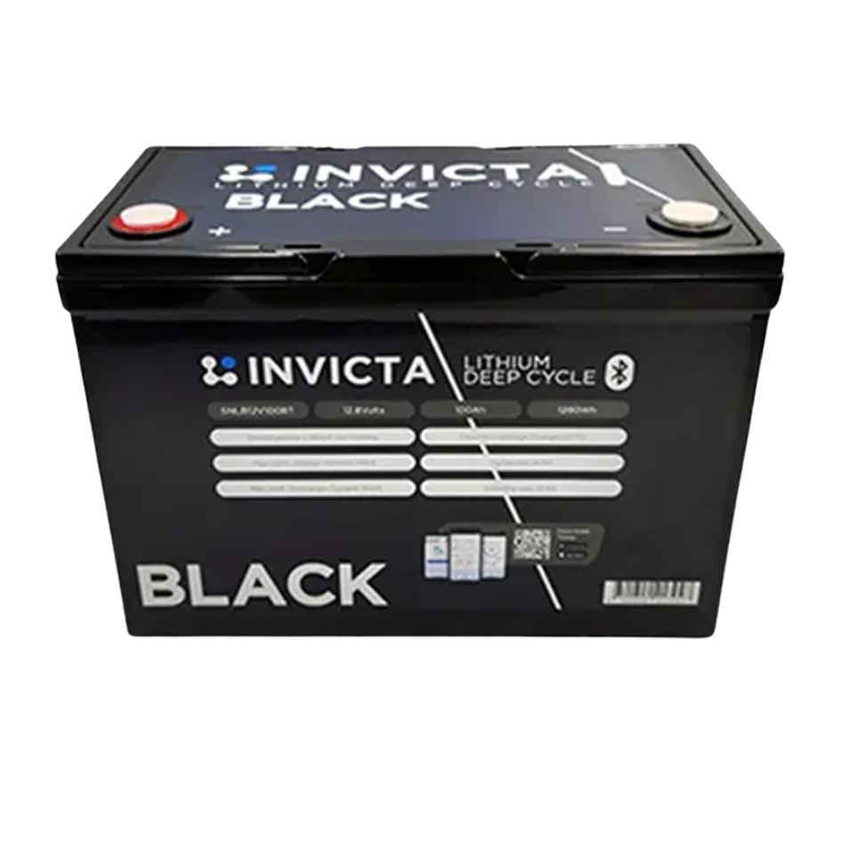 Invicta Black 12.8V 100Ah Lithium Battery SNLB12V100BT