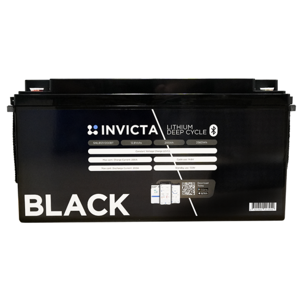 Invicta Black 12.8V 200Ah Lithium Battery SNLB12V200BT