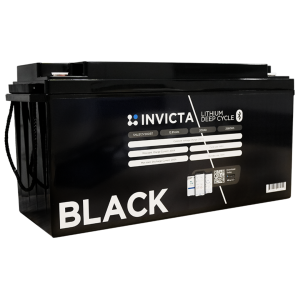 Invicta Black 12.8V 200Ah Lithium Battery SNLB12V200BT Side View